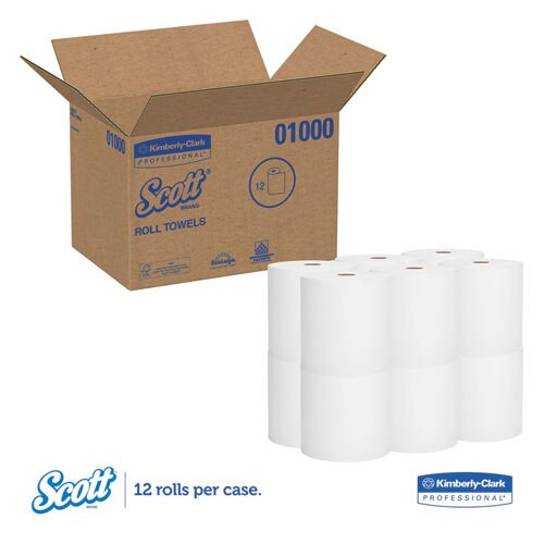 Essential High Capacity Hard Roll Towel, 1.5" Core 8 X 1000ft, White,12 Rolls/ct Essential High Capacity Hard Roll Towel, 1.5" Core 8 X 1000ft, White,12 Rolls/ct