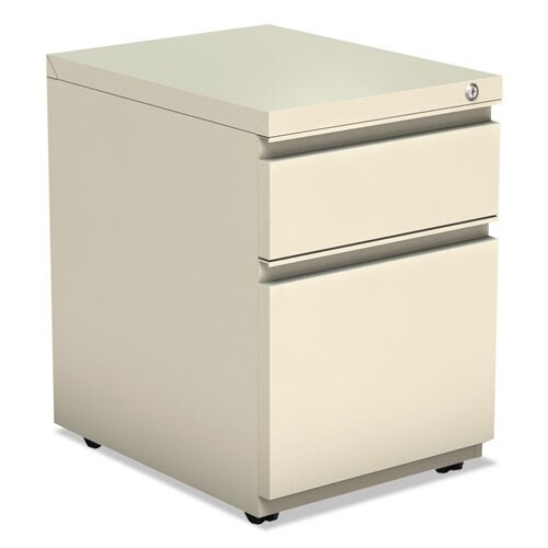 Two-drawer Metal Pedestal Box File With Full-length Pull, 14.96w X 19.29d X 21.65h, Putty Two-drawer Metal Pedestal Box File With Full-length Pull, 14.96w X 19.29d X 21.65h, Putty