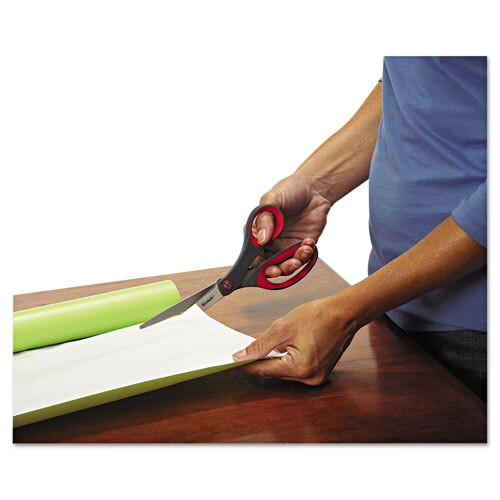 Precision Scissors, 8" Long, 3.13" Cut Length, Gray/red Straight Handle Precision Scissors, 8" Long, 3.13" Cut Length, Gray/red Straight Handle