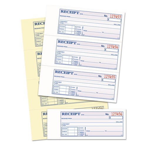 Money And Rent Receipt Books, 2-3/4 X 7 1/8, Two-part Carbonless, 400 Sets/book Money And Rent Receipt Books, 2-3/4 X 7 1/8, Two-part Carbonless, 400 Sets/book