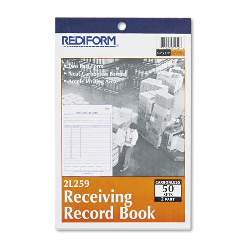 Receiving Record Book, 5 9/16 X 7 15/16, Two-part Carbonless, 50 Sets/book Receiving Record Book, 5 9/16 X 7 15/16, Two-part Carbonless, 50 Sets/book