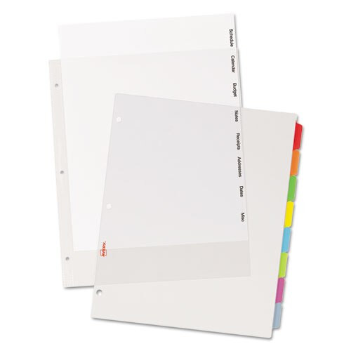 Clear Easy View Plastic Dividers With Multicolored Tabs And Sheet Protector, 8-tab, 11 X 8.5, Clear, 1 Set Clear Easy View Plastic Dividers With Multicolored Tabs And Sheet Protector, 8-tab, 11 X 8.5, Clear, 1 Set