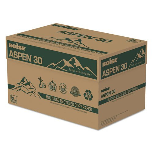 Aspen 30 Multi-use Recycled Paper, 92 Bright, 20lb, 11 X 17, White, 500 Sheets/ream, 5 Reams/carton Aspen 30 Multi-use Recycled Paper, 92 Bright, 20lb, 11 X 17, White, 500 Sheets/ream, 5 Reams/carton