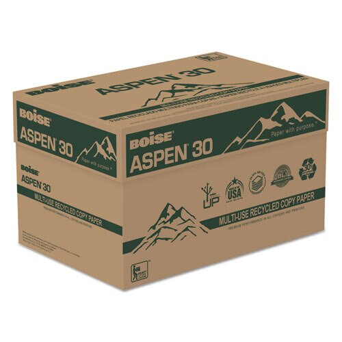 Aspen 30 Multi-use Recycled Paper, 92 Bright, 20lb, 11 X 17, White, 500 Sheets/ream, 5 Reams/carton Aspen 30 Multi-use Recycled Paper, 92 Bright, 20lb, 11 X 17, White, 500 Sheets/ream, 5 Reams/carton