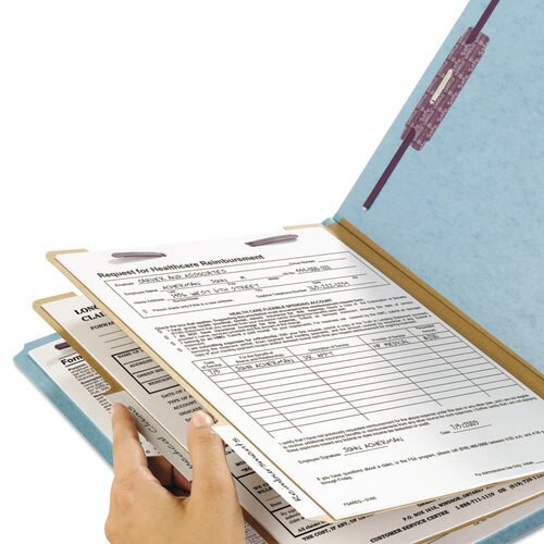 Six-section Pressboard Top Tab Classification Folders With Safeshield Fasteners, 2 Dividers, Legal Size, Blue, 10/box Six-section Pressboard Top Tab Classification Folders With Safeshield Fasteners, 2 Dividers, Legal Size, Blue, 10/box