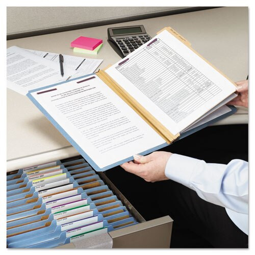 Six-section Pressboard Top Tab Classification Folders With Safeshield Fasteners, 2 Dividers, Legal Size, Blue, 10/box Six-section Pressboard Top Tab Classification Folders With Safeshield Fasteners, 2 Dividers, Legal Size, Blue, 10/box