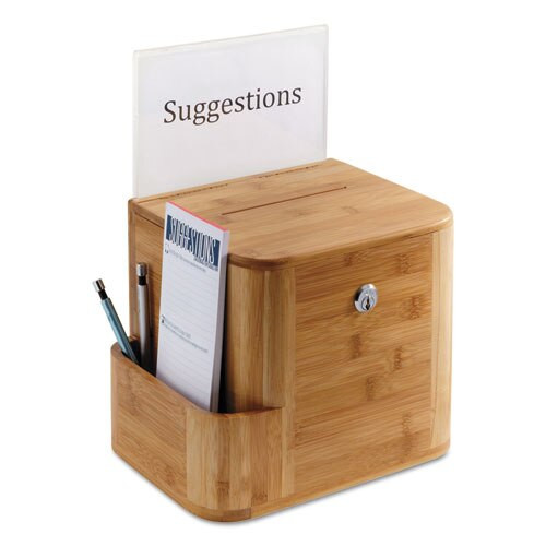 Bamboo Suggestion Box, 10 X 8 X 14, Natural Bamboo Suggestion Box, 10 X 8 X 14, Natural