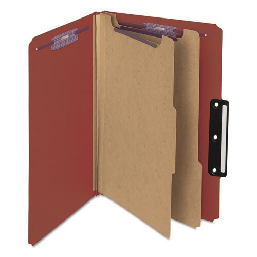 Pressboard Classification Folders With Safeshield Coated Fasteners, 1/3-cut, 2 Dividers, Legal Size, Red, 10/box Pressboard Classification Folders With Safeshield Coated Fasteners, 1/3-cut, 2 Dividers, Legal Size, Red, 10/box
