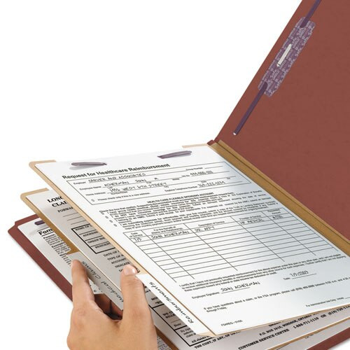 Pressboard Classification Folders With Safeshield Coated Fasteners, 1/3-cut, 2 Dividers, Legal Size, Red, 10/box Pressboard Classification Folders With Safeshield Coated Fasteners, 1/3-cut, 2 Dividers, Legal Size, Red, 10/box