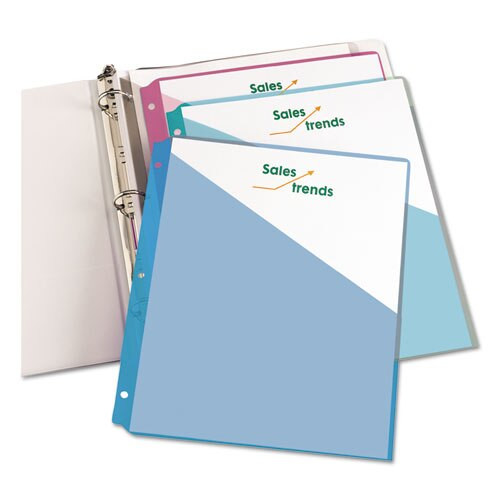 Binder Pockets, 3-hole Punched, 9 1/4 X 11, Assorted Colors, 5/pack Binder Pockets, 3-hole Punched, 9 1/4 X 11, Assorted Colors, 5/pack