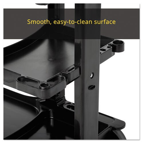 Multi-shelf Cleaning Cart, Three-shelf, 20w X 45d X 38.25h, Black Multi-shelf Cleaning Cart, Three-shelf, 20w X 45d X 38.25h, Black
