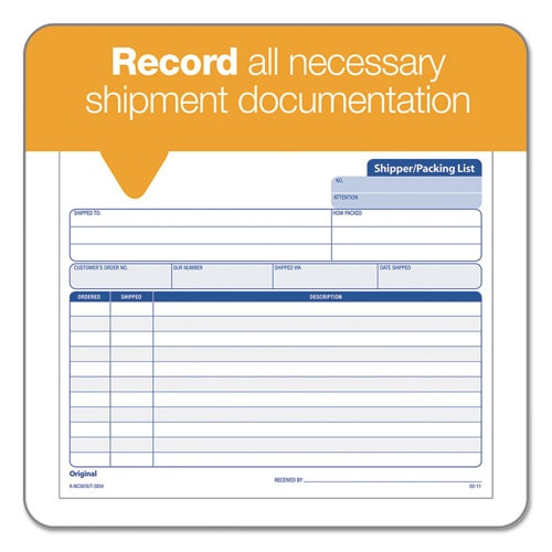 Snap-off Shipper/packing List, 8 1/2 X 7, Three-part Carbonless, 50 Forms Snap-off Shipper/packing List, 8 1/2 X 7, Three-part Carbonless, 50 Forms