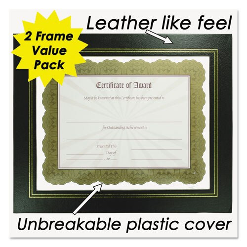 Leatherette Document Frame, 8-1/2 X 11, Black, Pack Of Two Leatherette Document Frame, 8-1/2 X 11, Black, Pack Of Two