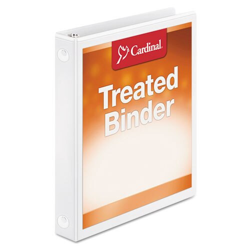 Treated Binder Clearvue Locking Round Ring Binder, 3 Rings, 1" Capacity, 11 X 8.5, White Treated Binder Clearvue Locking Round Ring Binder, 3 Rings, 1" Capacity, 11 X 8.5, White