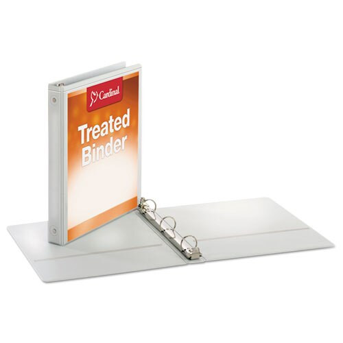 Treated Binder Clearvue Locking Round Ring Binder, 3 Rings, 1" Capacity, 11 X 8.5, White Treated Binder Clearvue Locking Round Ring Binder, 3 Rings, 1" Capacity, 11 X 8.5, White