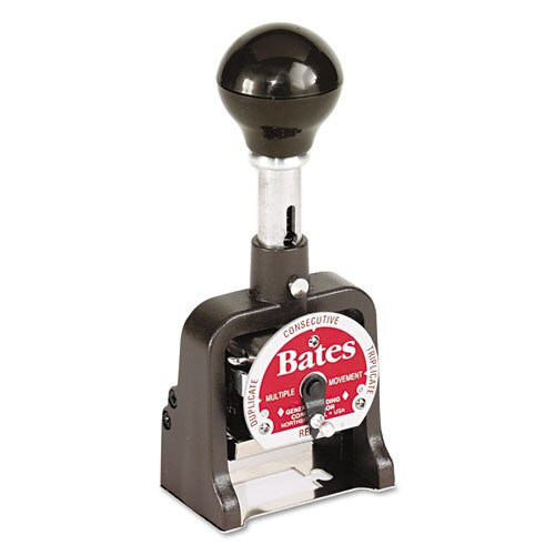 Multiple Movement Numbering Machine, Six Wheels, Re-inkable, Size E, Black Multiple Movement Numbering Machine, Six Wheels, Re-inkable, Size E, Black
