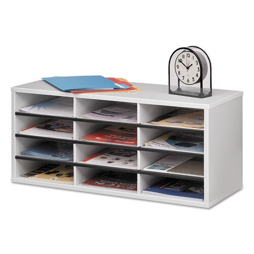 Particle Board Desktop Sorter, 12 Sections, 29 X 11 7/8 X 12 15/16, Dove Gray Particle Board Desktop Sorter, 12 Sections, 29 X 11 7/8 X 12 15/16, Dove Gray