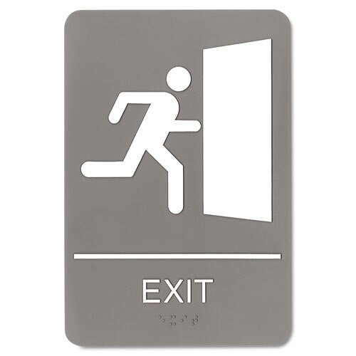 Ada Sign, Restroom Symbol Tactile Graphic, Molded Plastic, 6 X 9, Gray Ada Sign, Restroom Symbol Tactile Graphic, Molded Plastic, 6 X 9, Gray