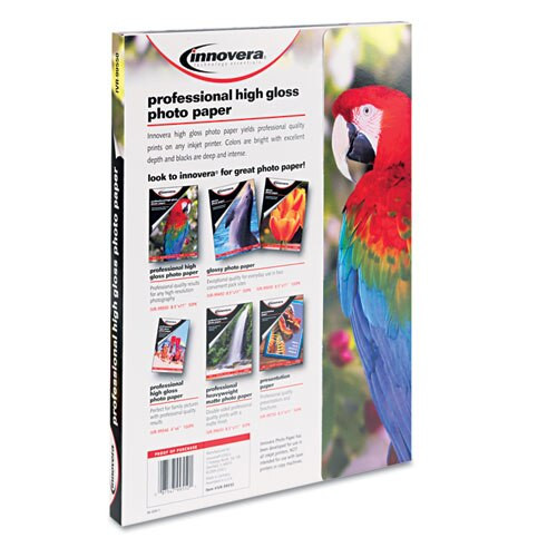 High-gloss Photo Paper, 10 Mil, 8.5 X 11, High-gloss White, 50/pack High-gloss Photo Paper, 10 Mil, 8.5 X 11, High-gloss White, 50/pack
