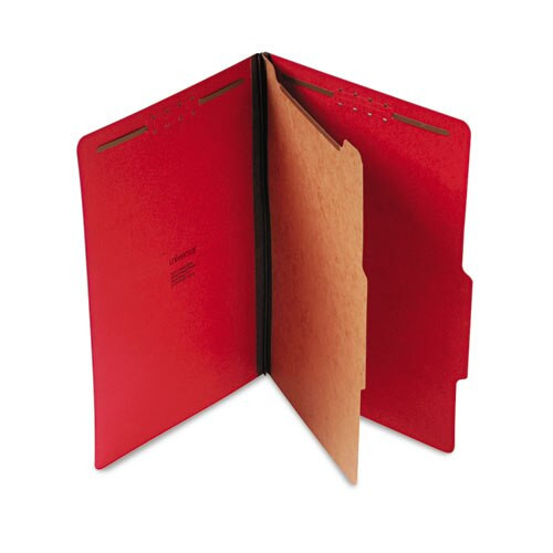 Bright Colored Pressboard Classification Folders, 1 Divider, Legal Size, Ruby Red, 10/box Bright Colored Pressboard Classification Folders, 1 Divider, Legal Size, Ruby Red, 10/box