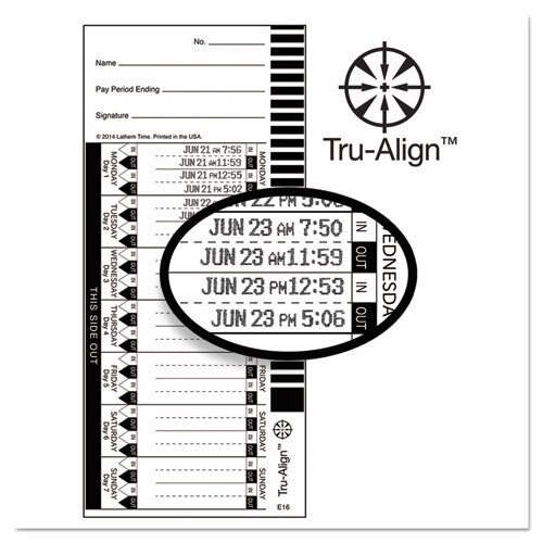 Time Card For Lathem Model 1600e Time Card For Lathem Model 1600e