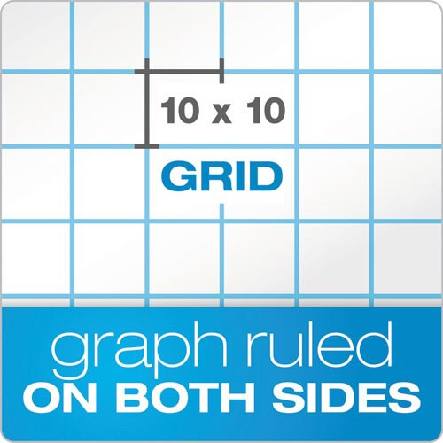 Cross Section Pads, 10 Sq/in Quadrille Rule, 8.5 X 11, White, 50 Sheets