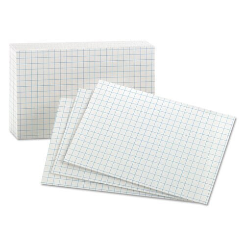 Grid Index Cards, 3 X 5, White, 100/pack Grid Index Cards, 3 X 5, White, 100/pack