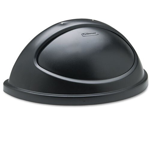 Untouchable Plastic Half-round Lid, 21.38w X 12.38d X 9.13h, Black Untouchable Plastic Half-round Lid, 21.38w X 12.38d X 9.13h, Black