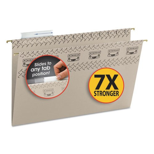 Tuff Hanging Folders With Easy Slide Tab, Legal Size, 1/3-cut Tab, Steel Gray, 18/box Tuff Hanging Folders With Easy Slide Tab, Legal Size, 1/3-cut Tab, Steel Gray, 18/box