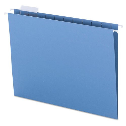Colored Hanging File Folders, Letter Size, 1/5-cut Tab, Blue, 25/box Colored Hanging File Folders, Letter Size, 1/5-cut Tab, Blue, 25/box