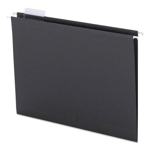 Colored Hanging File Folders, Letter Size, 1/5-cut Tab, Black, 25/box Colored Hanging File Folders, Letter Size, 1/5-cut Tab, Black, 25/box