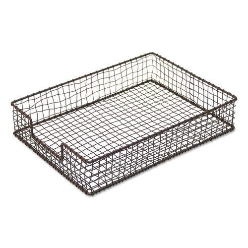 Vintage Wire Mesh Letter Tray, 1 Section, Letter Size Files, 10.13" X 13.5" X 2.5", Vintage Bronze Vintage Wire Mesh Letter Tray, 1 Section, Letter Size Files, 10.13" X 13.5" X 2.5", Vintage Bronze