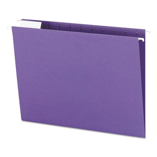 Colored Hanging File Folders, Letter Size, 1/5-cut Tab, Purple, 25/box Colored Hanging File Folders, Letter Size, 1/5-cut Tab, Purple, 25/box
