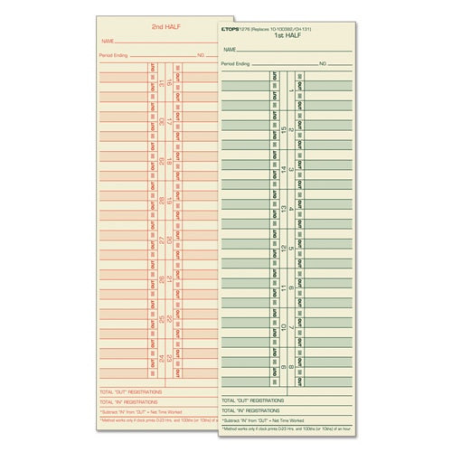 Time Card For Cincinnati/lathem/simplex/acroprint, Semi-monthly, 500/box Time Card For Cincinnati/lathem/simplex/acroprint, Semi-monthly, 500/box