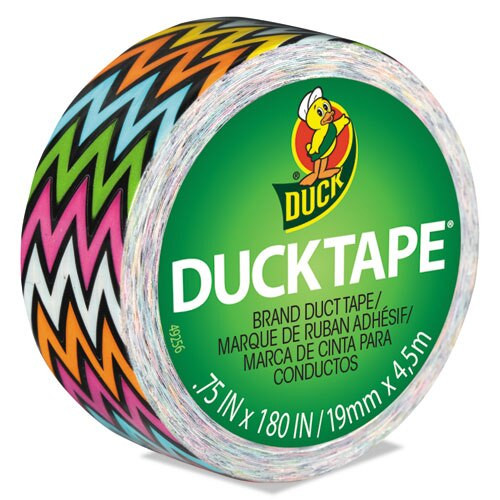 Ducklings, 1" Core, 0.75" X 15 Ft, Multicolor High Impact Zig Zag Ducklings, 1" Core, 0.75" X 15 Ft, Multicolor High Impact Zig Zag
