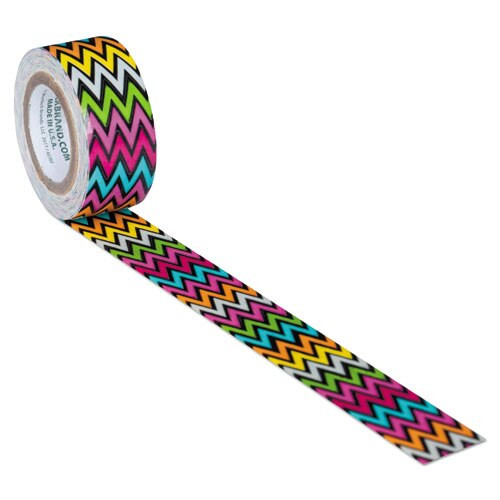 Ducklings, 1" Core, 0.75" X 15 Ft, Multicolor High Impact Zig Zag Ducklings, 1" Core, 0.75" X 15 Ft, Multicolor High Impact Zig Zag