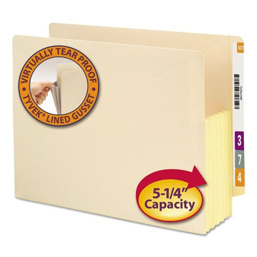 Manila End Tab File Pockets, 5.25" Expansion, Letter Size, Manila, 10/box Manila End Tab File Pockets, 5.25" Expansion, Letter Size, Manila, 10/box