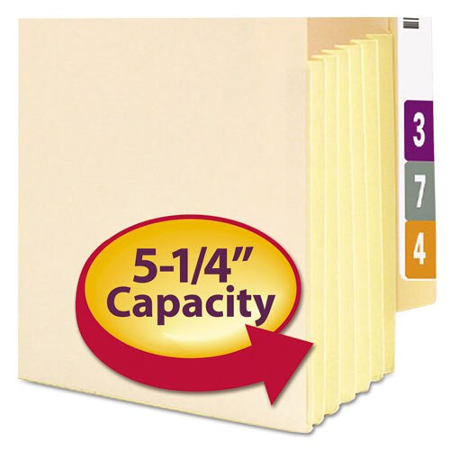 Manila End Tab File Pockets, 5.25" Expansion, Letter Size, Manila, 10/box Manila End Tab File Pockets, 5.25" Expansion, Letter Size, Manila, 10/box