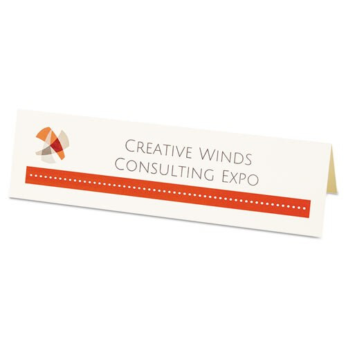 Medium Embossed Tent Cards, Ivory, 2 1/2 X 8.5, 2 Cards/sheet, 100/box Medium Embossed Tent Cards, Ivory, 2 1/2 X 8.5, 2 Cards/sheet, 100/box