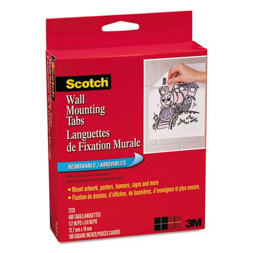 Precut Removable Mounting Tabs, Double-sided, 1/2 X 3/4, 480/pack Precut Removable Mounting Tabs, Double-sided, 1/2 X 3/4, 480/pack