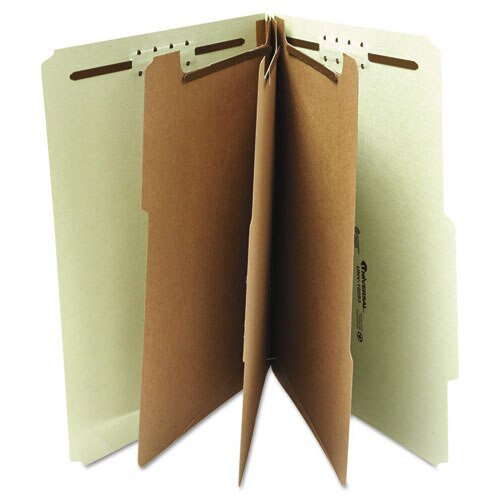 Eight-section Pressboard Classification Folders, 3 Dividers, Letter Size, Gray-green, 10/box Eight-section Pressboard Classification Folders, 3 Dividers, Letter Size, Gray-green, 10/box