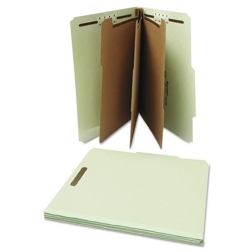 Eight-section Pressboard Classification Folders, 3 Dividers, Letter Size, Gray-green, 10/box Eight-section Pressboard Classification Folders, 3 Dividers, Letter Size, Gray-green, 10/box