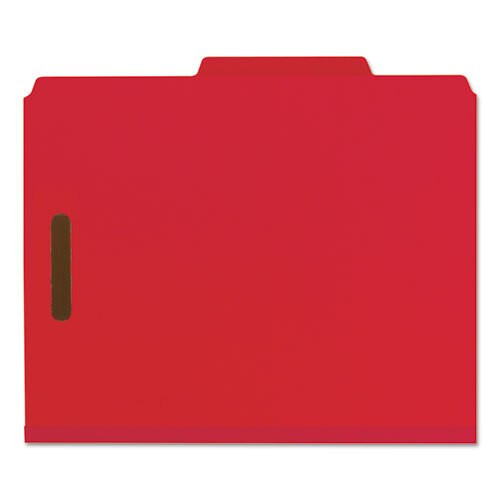 100% Recycled Pressboard Classification Folders, 2 Dividers, Letter Size, Bright Red, 10/box 100% Recycled Pressboard Classification Folders, 2 Dividers, Letter Size, Bright Red, 10/box