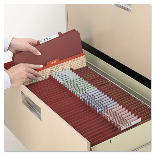 Pressboard Classification Folders With Safeshield Coated Fasteners, 2/5 Cut, 3 Dividers, Letter Size, Red, 10/box Pressboard Classification Folders With Safeshield Coated Fasteners, 2/5 Cut, 3 Dividers, Letter Size, Red, 10/box