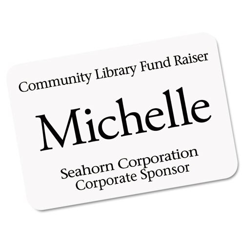 Ecofriendly Adhesive Name Badge Labels, 3.38 X 2.33, White, 400/box Ecofriendly Adhesive Name Badge Labels, 3.38 X 2.33, White, 400/box