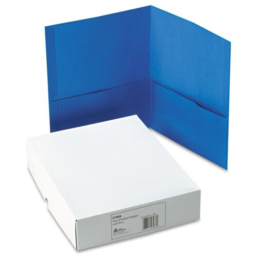 Two-pocket Folder, 40-sheet Capacity, Light Blue, 25/box Two-pocket Folder, 40-sheet Capacity, Light Blue, 25/box