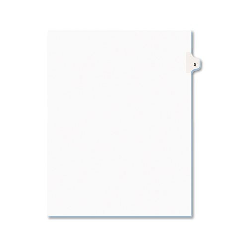 Preprinted Legal Exhibit Side Tab Index Dividers, Avery Style, 26-tab, D, 11 X 8.5, White, 25/pack Preprinted Legal Exhibit Side Tab Index Dividers, Avery Style, 26-tab, D, 11 X 8.5, White, 25/pack
