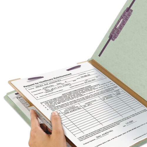 Pressboard Classification Folders With Safeshield Coated Fasteners, 2/5 Cut, 1 Divider, Letter Size, Gray-green, 10/box Pressboard Classification Folders With Safeshield Coated Fasteners, 2/5 Cut, 1 Divider, Letter Size, Gray-green, 10/box