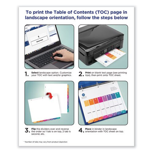 Customizable Table Of Contents Ready Index Dividers With Multicolor Tabs, 31-tab, 1 To 31, 11 X 8.5, White, 1 Set Customizable Table Of Contents Ready Index Dividers With Multicolor Tabs, 31-tab, 1 To 31, 11 X 8.5, White, 1 Set