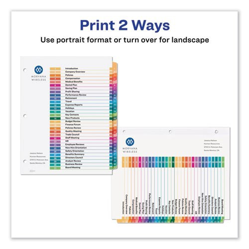 Customizable Table Of Contents Ready Index Dividers With Multicolor Tabs, 31-tab, 1 To 31, 11 X 8.5, White, 1 Set Customizable Table Of Contents Ready Index Dividers With Multicolor Tabs, 31-tab, 1 To 31, 11 X 8.5, White, 1 Set